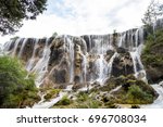 Pearl shoal waterfall in Jiuzhaigou national park during July.