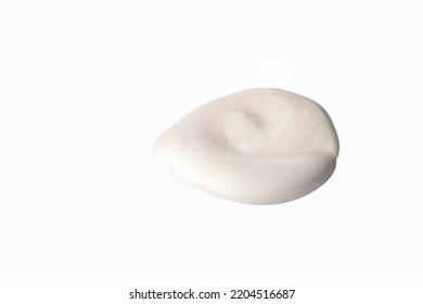 Pearl Smear Swatch On White Background. Highlighter, Concealer ,serum Cosmetics Swatch For Skin Care Beauty.  Close Up