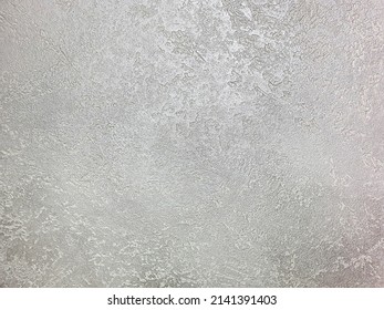 Pearlescent Texture, Decorative Wall Paint. Shiny Silver, Gray Background Of Concrete Art.