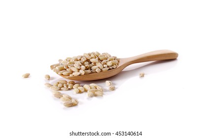 Pearls Barley Grain Seed On Background
