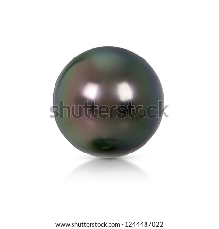 pearl,Tahitian Black Pearl  on white isolate