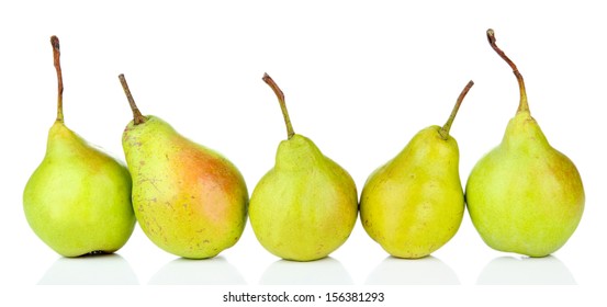 Pears isolated on white - Shutterstock ID 156381293