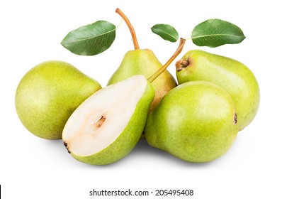 pears isolated on white background. Clipping Path - Shutterstock ID 205495408
