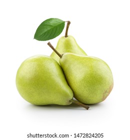 Pears with leaf isolated on white - Shutterstock ID 1472824205