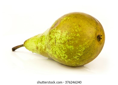 pears one on white background / One green pear isolated on white background / Single green ripe pear isolated on white background / Front view of conference pear isolated on white - Powered by Shutterstock