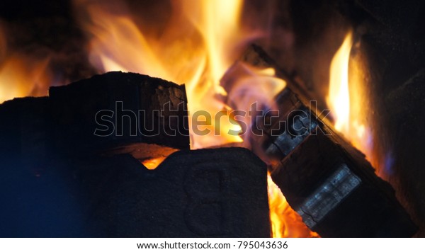 Peat Briquettes Fireplace Stock Photo Edit Now 795043636