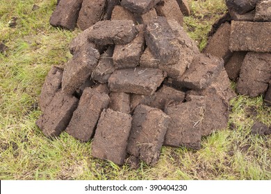 Peat Farming In Northern Scotland.