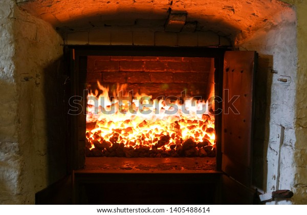 Peat Fire Whisky Distillery Kiln Royalty Free Stock Image