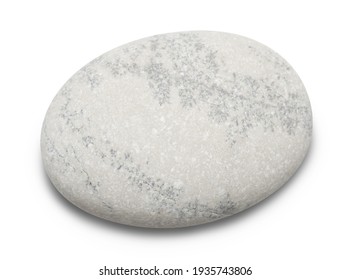 Pebble. Smooth gray sea stone isolated on white background with shadows, clipping path  for isolation without shadows on white