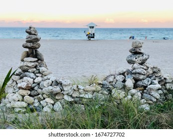pebble structure on the beach 