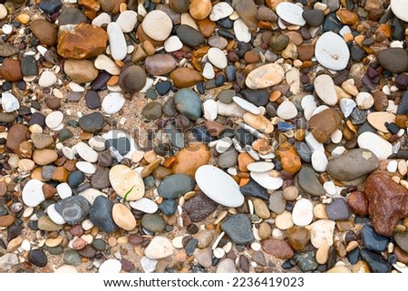 Pebbles in a beach. HDR.
