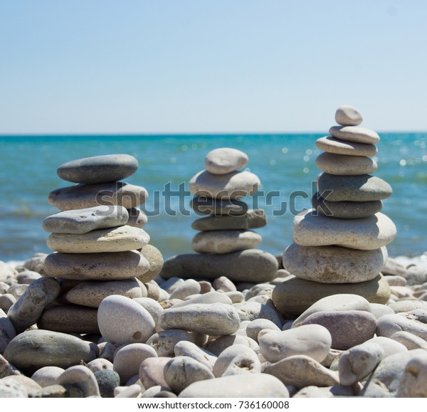 Pebbles Folded Structure On Beach Stock Photo 736160008 | Shutterstock