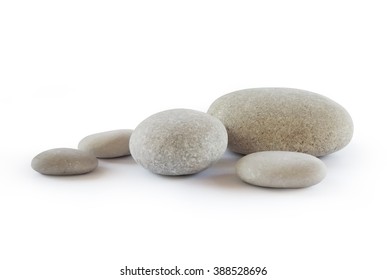 Pebbles, isolated on white background           