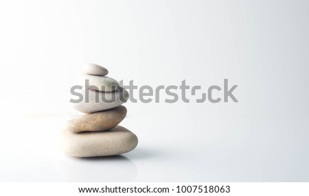 pebbles on a white background