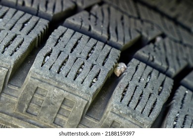 Pebbles Stuck In Tread Of Car Tire