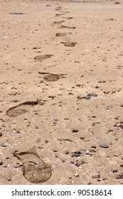 Pebbly beach steps.