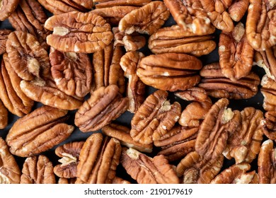 Pecan Nuts Background, Pecan Halves Closeup