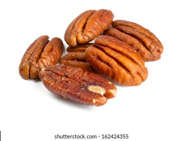 pecan nuts isolated on white background