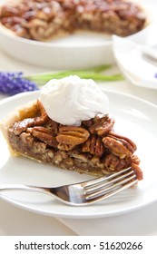 Pecan Pie With Generous Dollop Of Whipped Cream