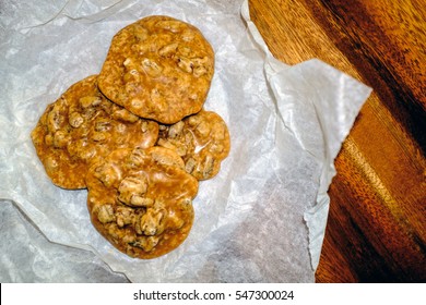pecan pralines are a popular sweet treat in New Orleans, Louisiana, the recipe of which was brought in by French settlers. They are made of sugar, pecan, and cream