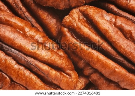Pecan walnut kernels close up macro