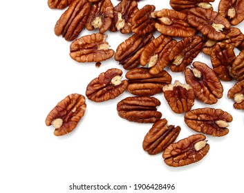 Pecans isolated on white background