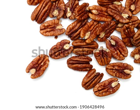 Pecans isolated on white background