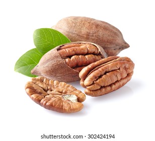 Pecans with leaf