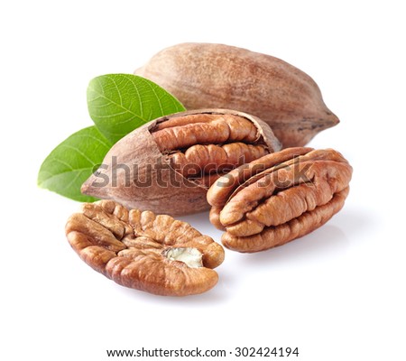 Pecans with leaf