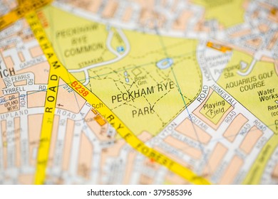 Peckham Rye Park. London, UK map.