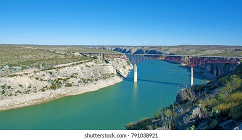 Pecos River Bridge In Texas. 