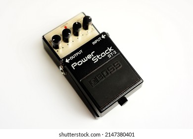 Pedal Effect Guitar Boss Power Stack On White Background