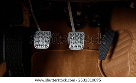 Pedals inside of a car 
