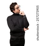 pedantic man thinking
