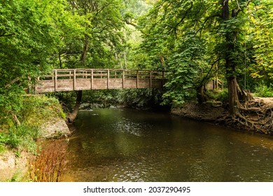  Pedestrian Bridge On River Mole At Box Hill.