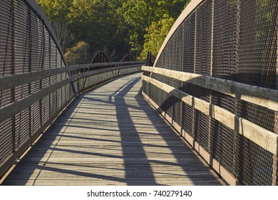 Pedestrian Bridge Over The Youghiogheny River On The Great Allegheny Passage Trail At Ohiopyle, Pennsylvania, USA