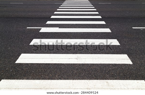 Pedestrian Crossing On Road Zebra Traffic Stock Photo (Edit Now) 284409524