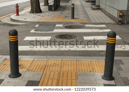 Similar – Road crossing with wide crosswalk in the USA