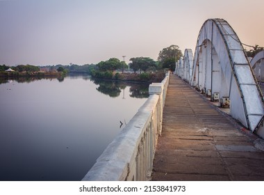 Pedestrian Path Along The Napier Bridge Across The Coovum River In Chennai, Tamil Nadu, India. Focus Set On Bridge Arch.