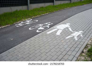 Pedestrian Path And Bicycle Path Parallel To Each Other