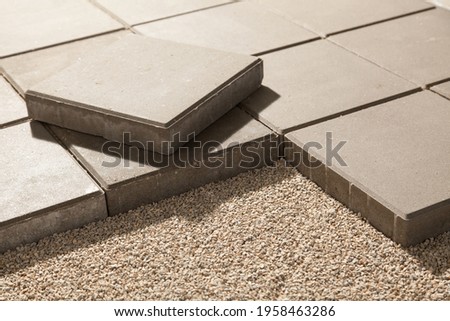 pedestrian path with paver bricks. Sidewalk pavement