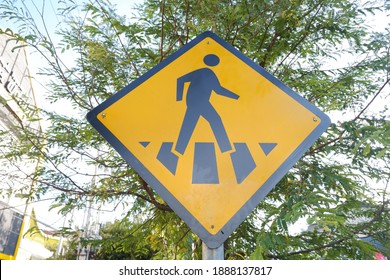 Pedestrian Traffic Signs Indonesia Stock Photo 1888137817 | Shutterstock