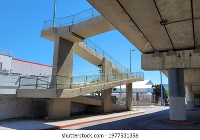 Pedestrian Walkway To The Burbank Transit Station, Burbank, California