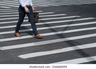 Pedestrian In Wallstreet On A Pathway Or Crossings