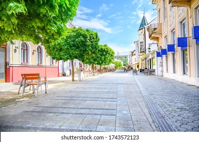 Pedestrian zone in centre of spa town Piestany (SLOVAKIA)