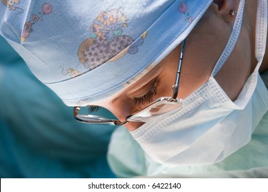 Pediatric Surgen Woman At Work In Operation Room