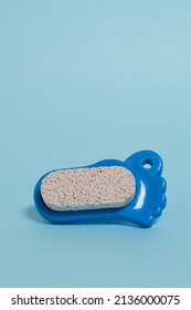 Pedicure Kit. Pumice Stone On A Blue Background