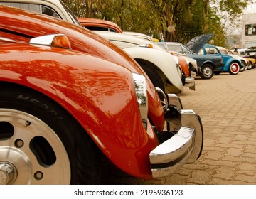 São Pedro, São Paulo, Brazil. August, 7 2022: Exhibition Of Vintage Cars. 2nd Meeting Of Beetles And Air Derivatives 