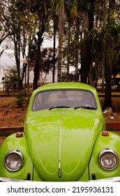 São Pedro, São Paulo, Brazil. August, 7 2022: Exhibition Of Vintage Cars. 2nd Meeting Of Beetles And Air Derivatives 