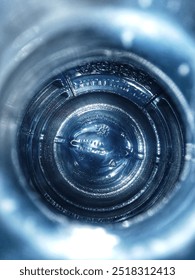 Peeking through inside of empty water gallon